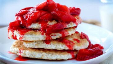 Strawberry Protein Pancakes
