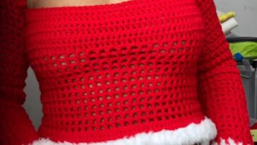 Crochet Christmas Santa Top