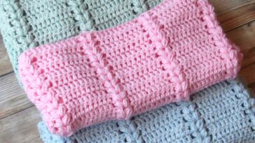 Crochet Puff Stitch Baby Blanket