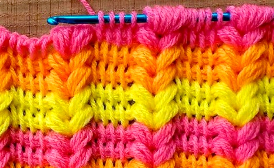 Tunisian Crochet Puff Stitch Scarf pattern