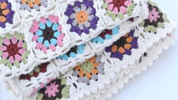 Vintage Granny Square Baby Blanket