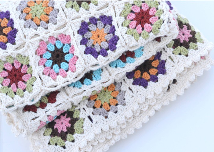 Vintage Granny Square Baby Blanket