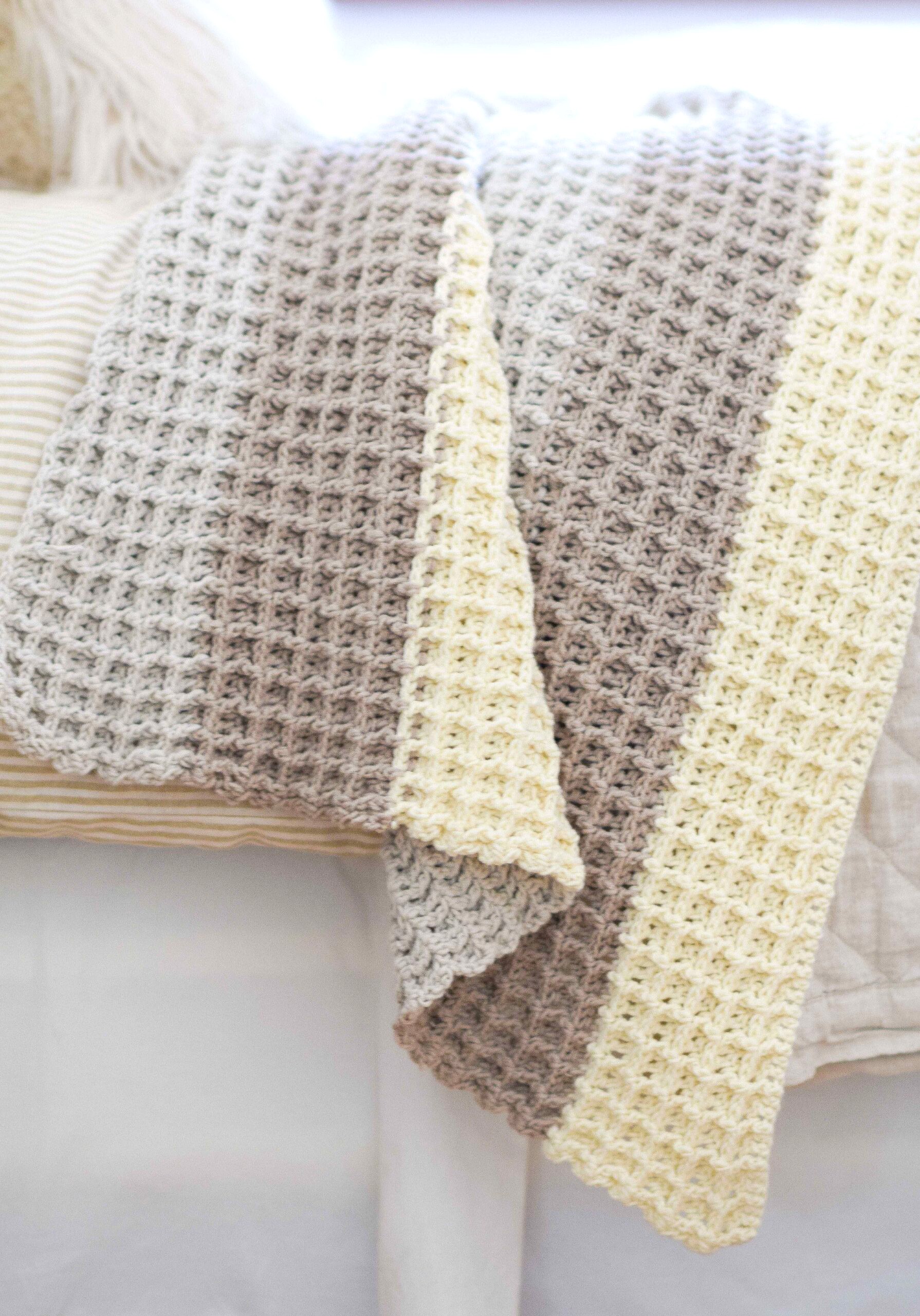 Waffle Stitch Blanket Pattern