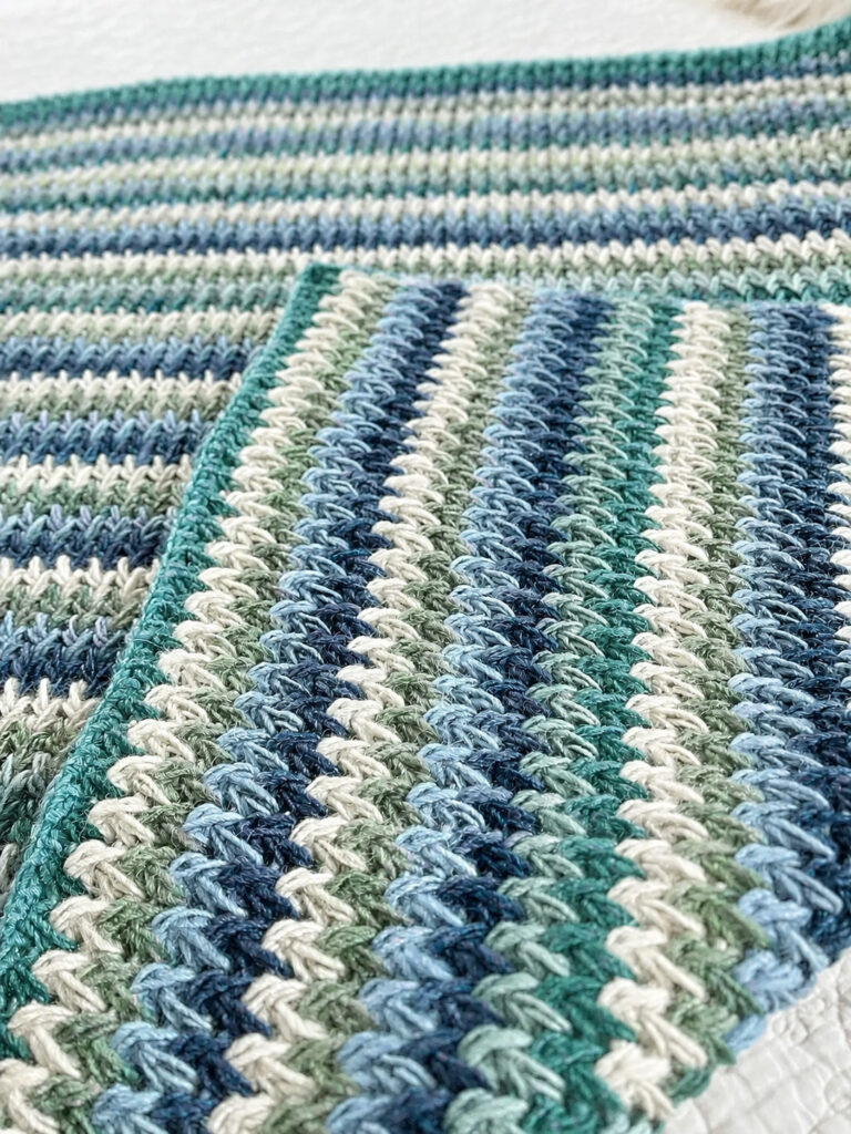 Feather Stitch Crochet Blanket