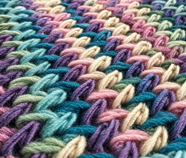 Feather Stitch Crochet Blanket