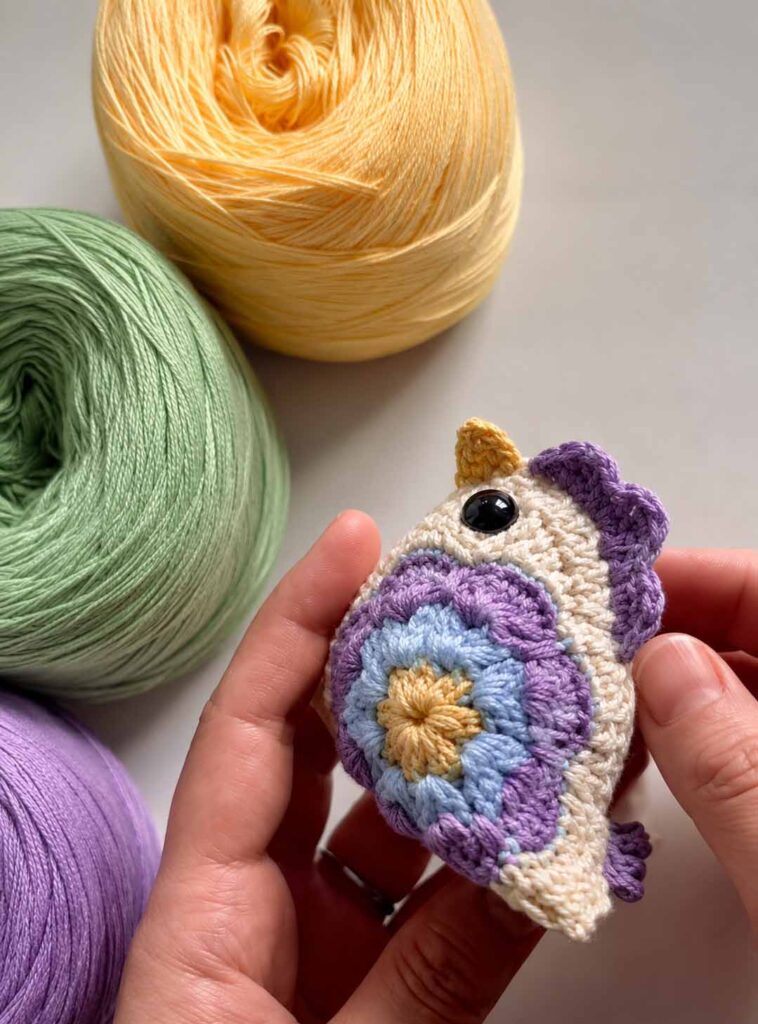 Granny Square Chicken Crochet Free Pattern