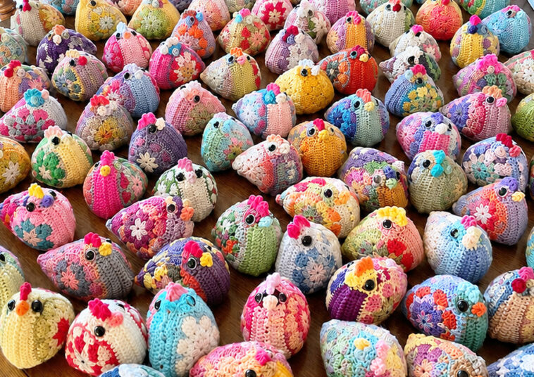 Granny Square Chicken Crochet Free Pattern