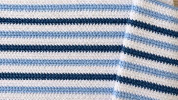 Crochet Teal Stripes Baby Blanket