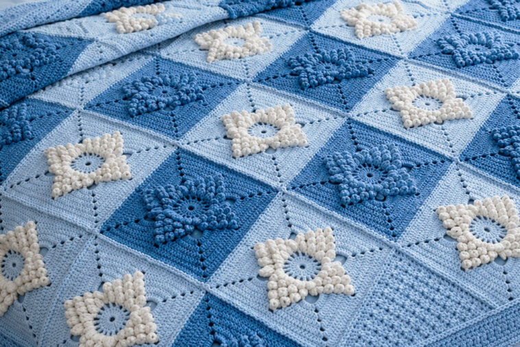 Popcorn Stitch Flower Square