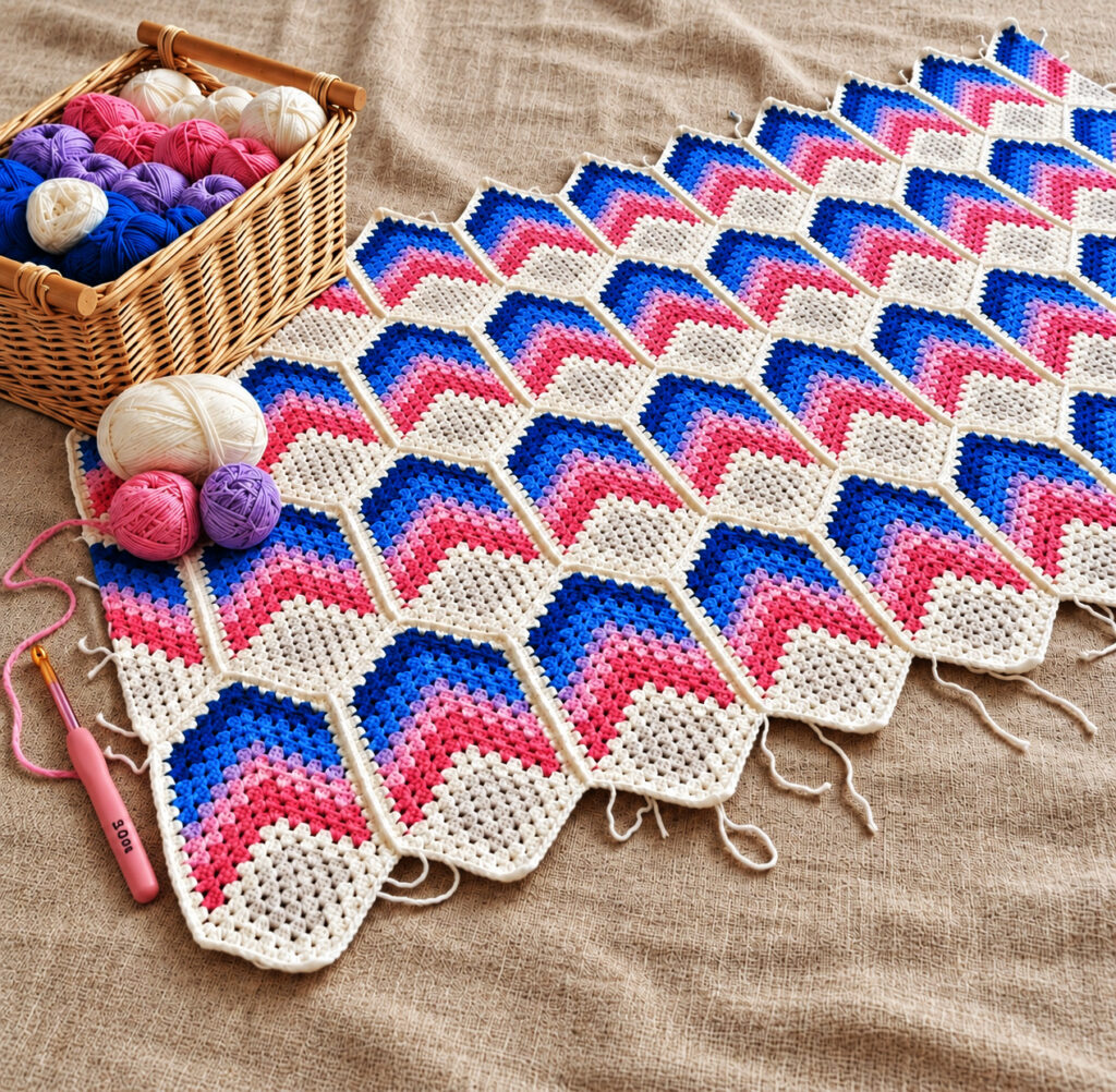 Crochet Zig Zag Point Blanket