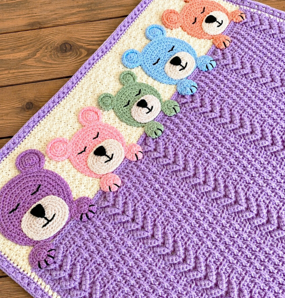 Teddy Bear Baby Blanket Crochet Pattern