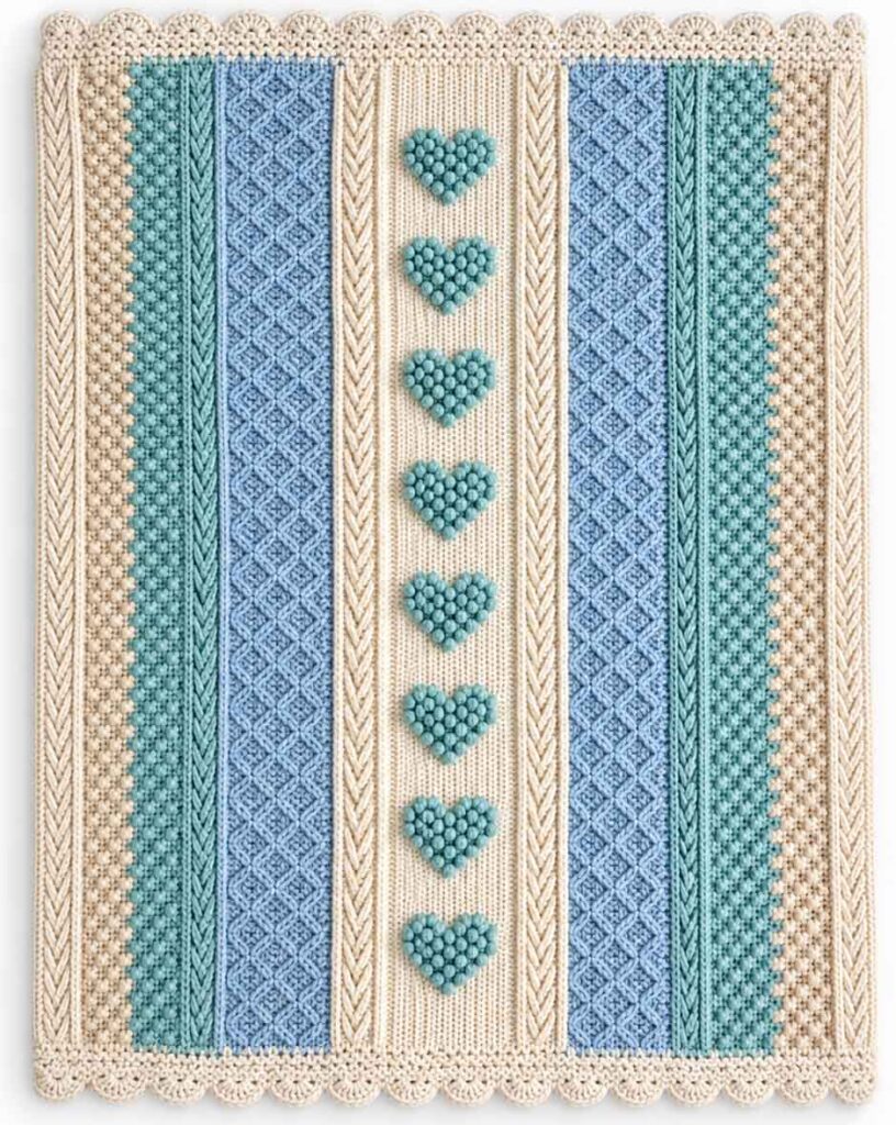 Aran Hearts Throw