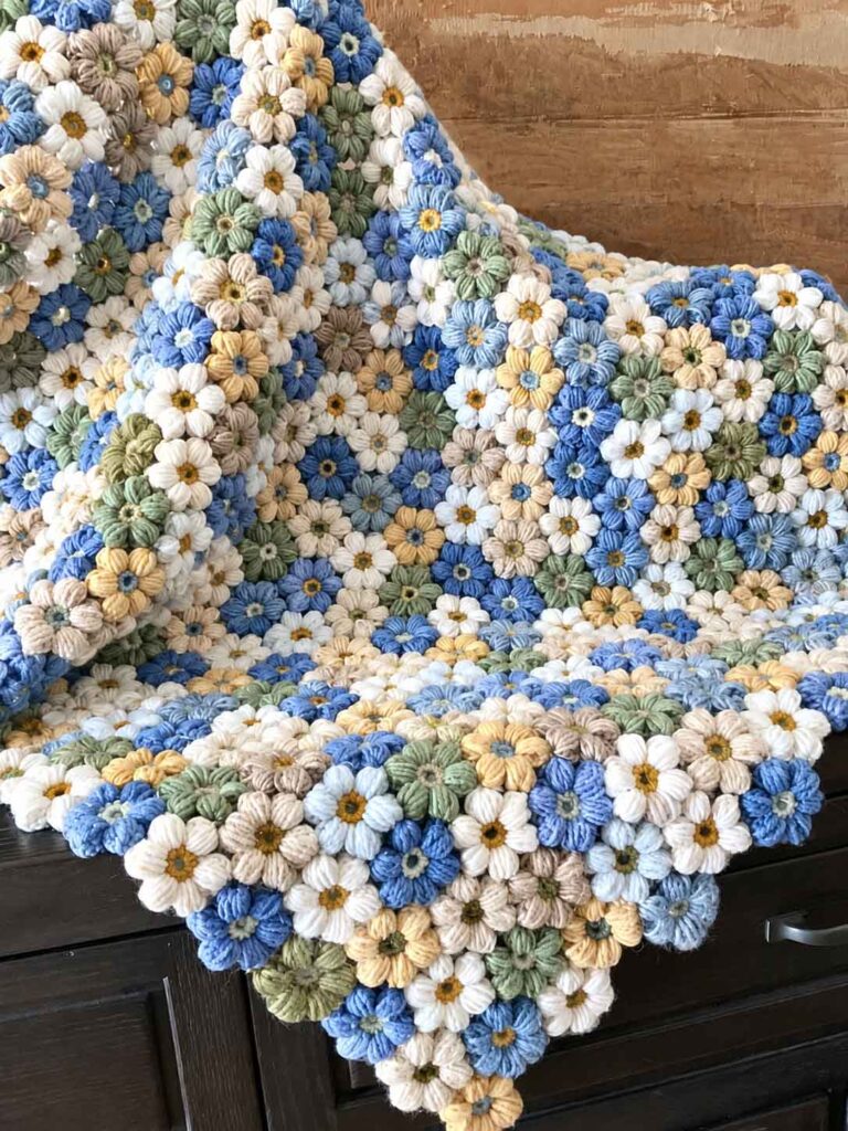 Crochet Puff Stitch Flowers Pattern