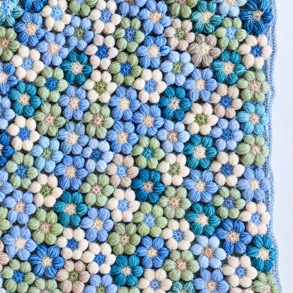 Crochet Puff Stitch Flowers Pattern