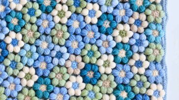 Crochet Puff Stitch Flowers Pattern