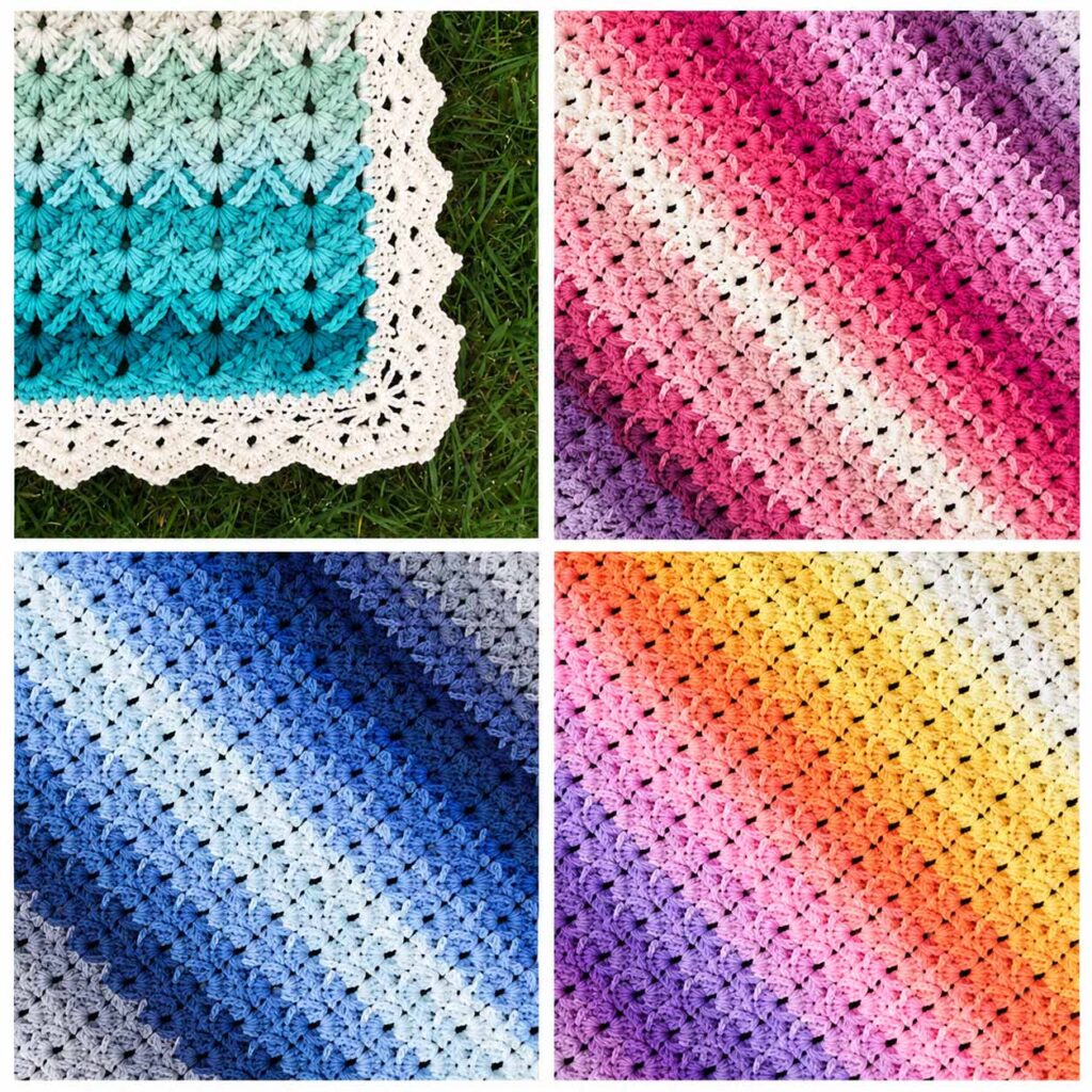 Fading Waves Crochet Blanket