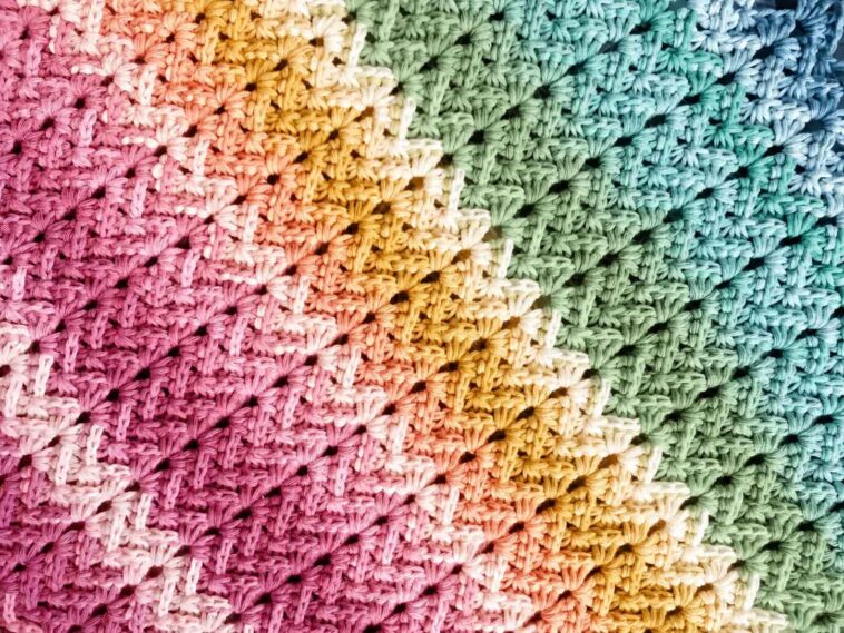 Fading Waves Crochet Blanket