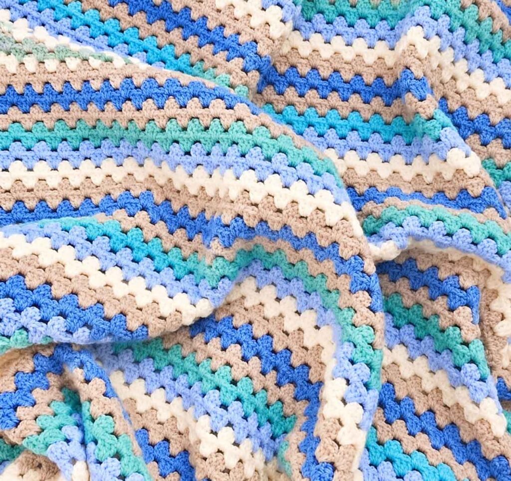 Granny Stripe Crochet Blanket Pattern