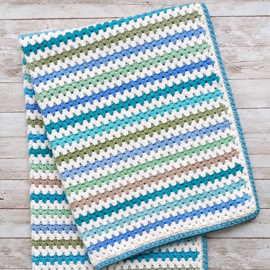 Granny Stripe Crochet Blanket Pattern