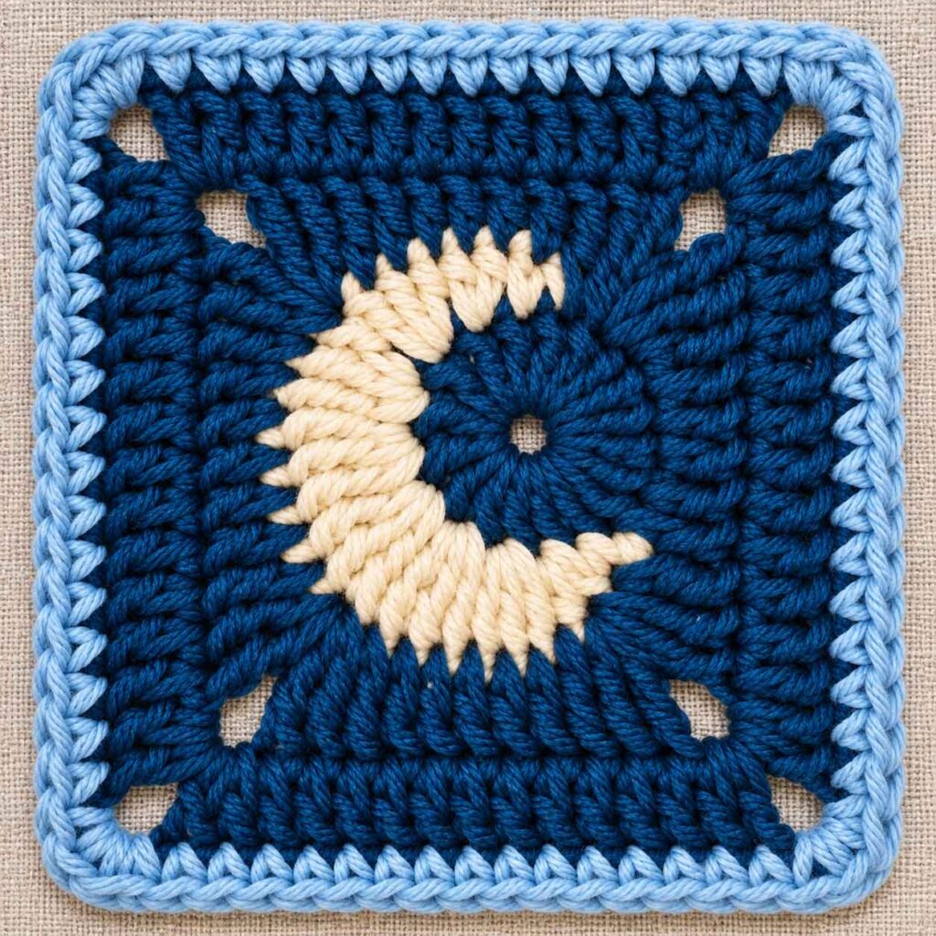 Moon Granny Square Crochet Pattern