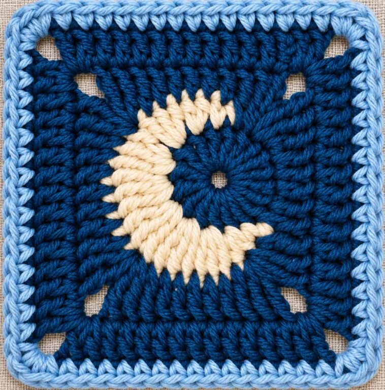 Moon Granny Square Crochet Pattern