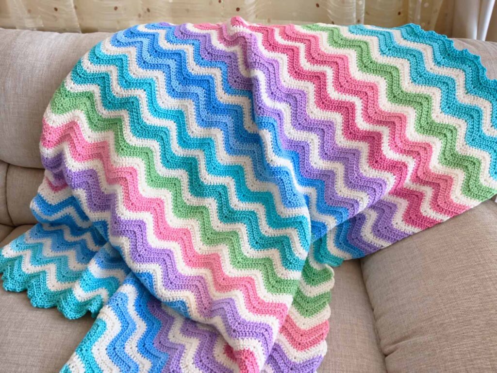 Rainbow Ripples Baby Blanket