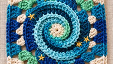 Spiral Galaxy Crochet Square