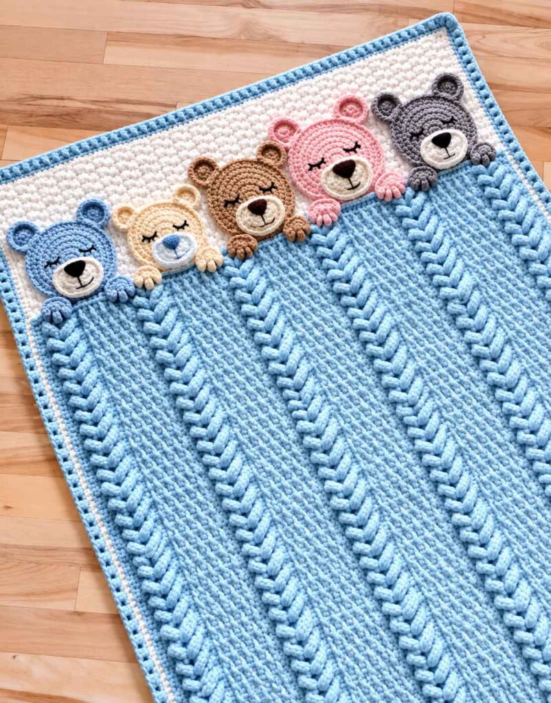 Teddy Bear Baby Blanket Crochet Pattern