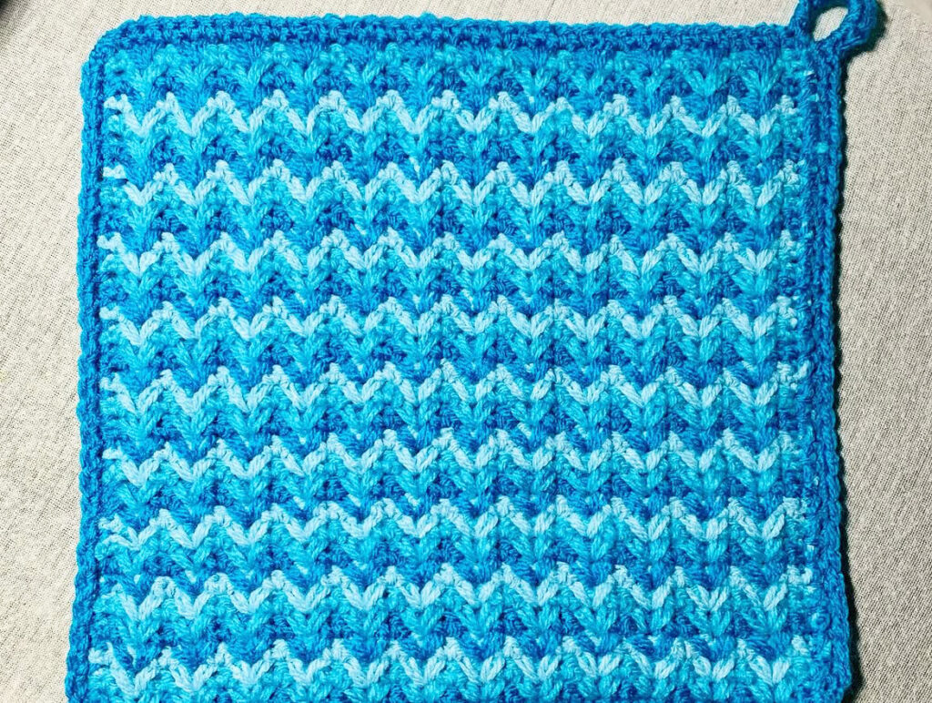 Turquoise V-Zigzag Crochet Stitch