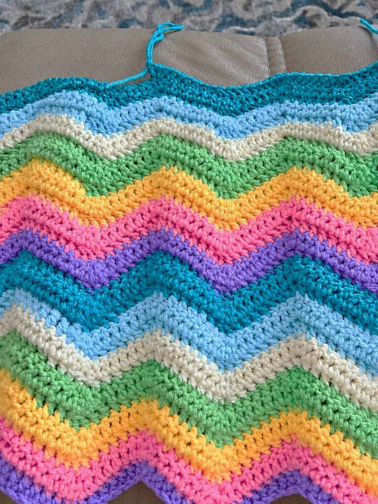 Rainbow Ripples Baby Blanket