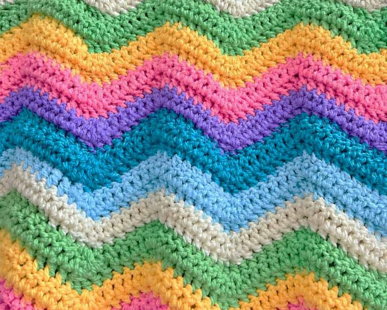 Rainbow Ripples Baby Blanket