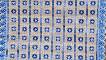 Vintage Floral Filet Lace Blanket