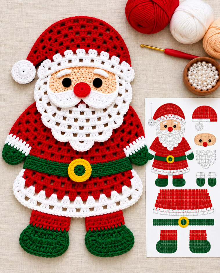 Crochet Santa Claus Rug Pattern