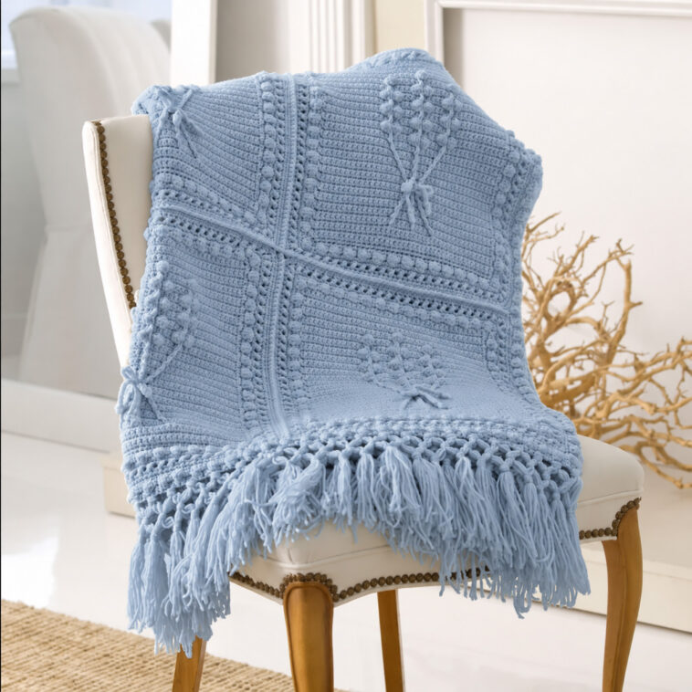 Aran Nosegay Crochet Throw Pattern