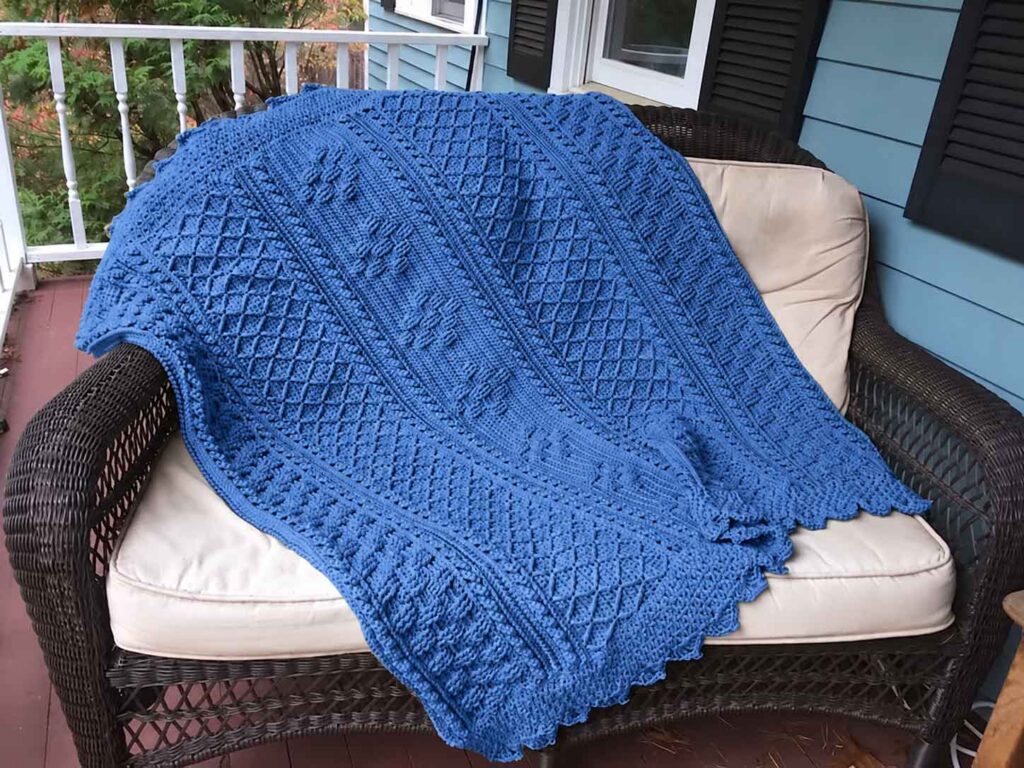 Basketweave Diamond Throw Crochet Pattern
