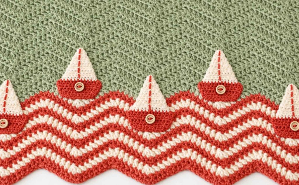 Bobbing Boats Blanket Crochet Pattern