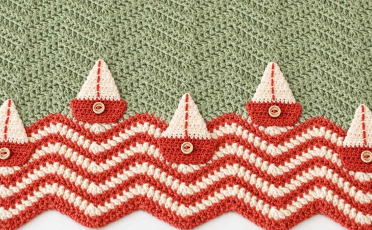Bobbing Boats Blanket Crochet Pattern