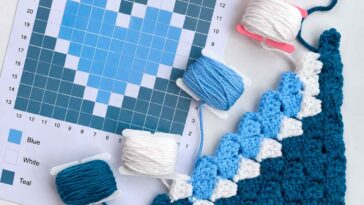 C2C Heart Square Blanket Pattern
