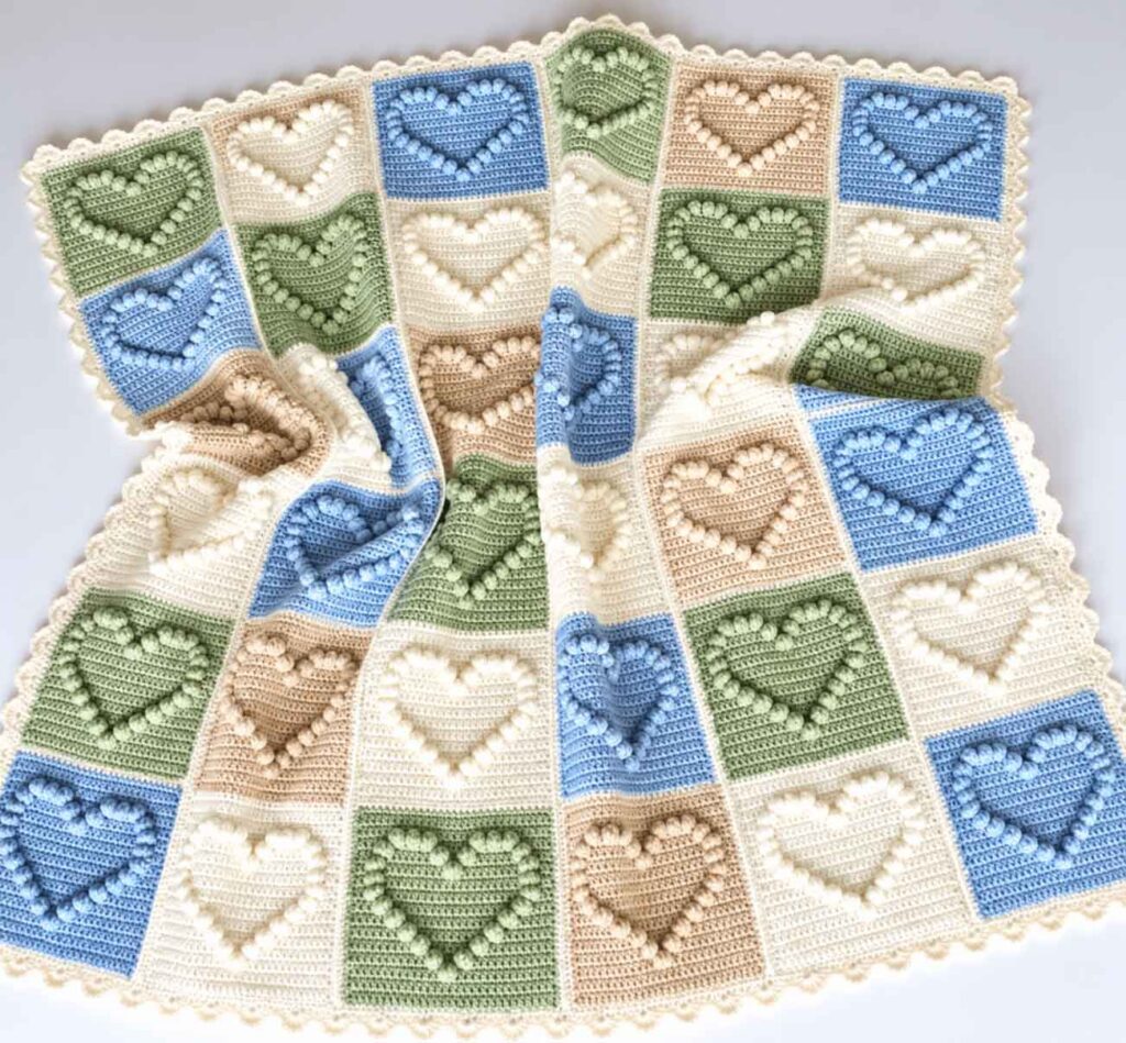 Crochet Heart Bobble Stitch