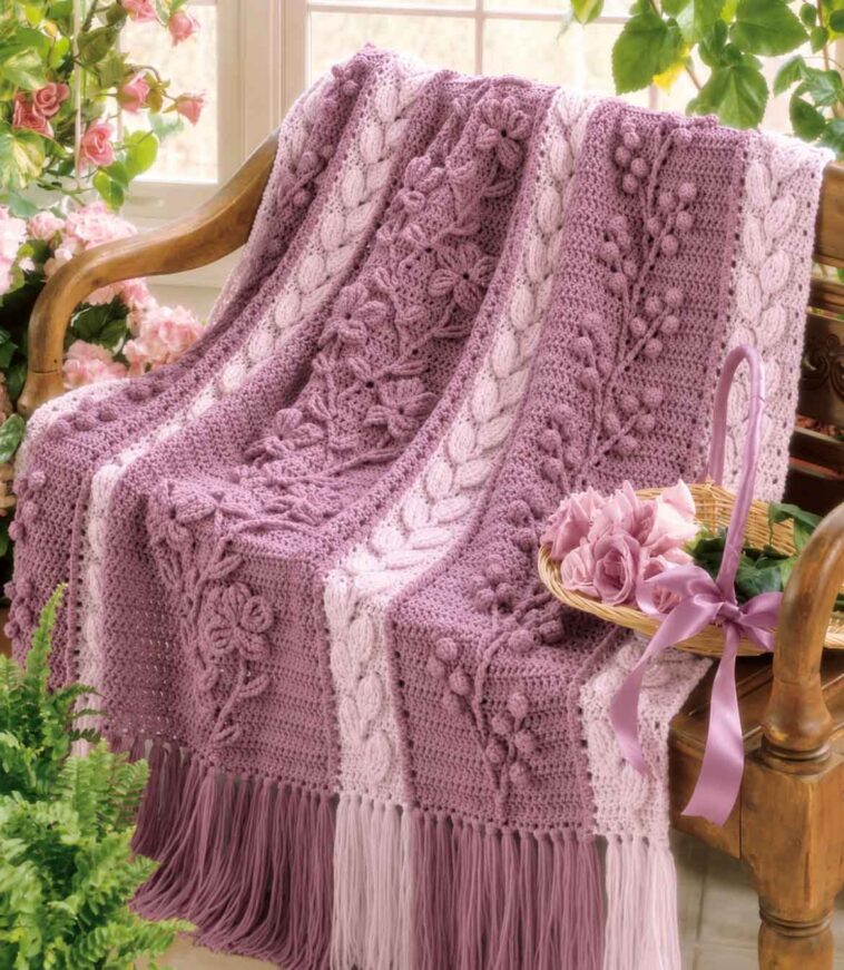Floral Cascade Crochet Afghan Pattern