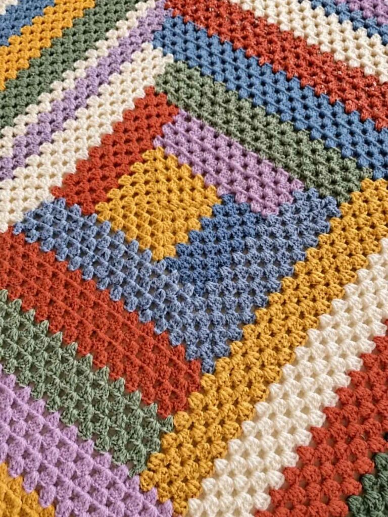 Granny Log Cabin Blanket Crochet Pattern