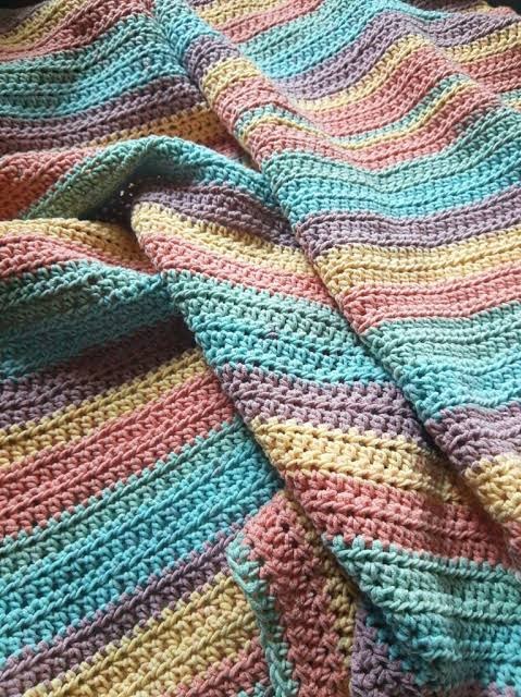 Herringbone Half Double Crochet Blanket Pattern