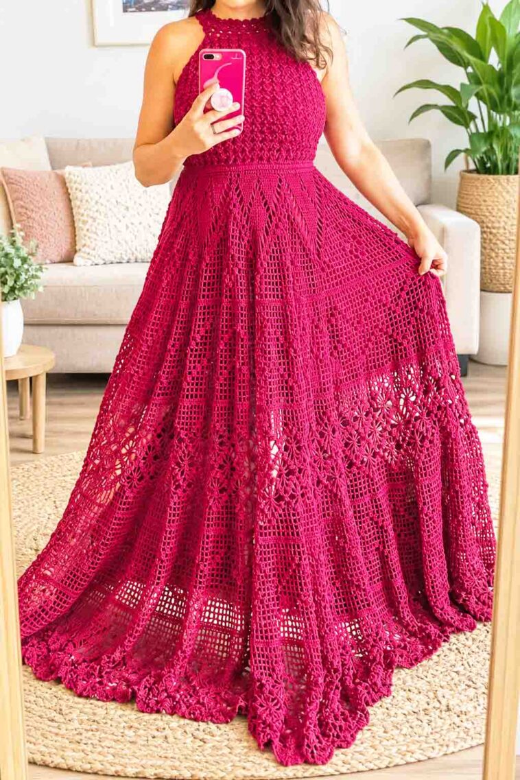 Mari Castro Crochet Long Dress