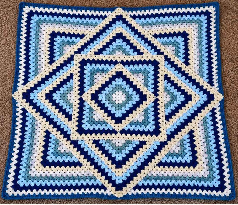 Squared Diamond Granny Throw