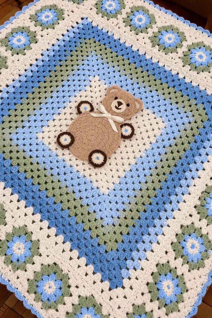 Teddy Bear Blanket Crochet Pattern