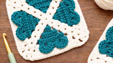crochet heart granny square pattern